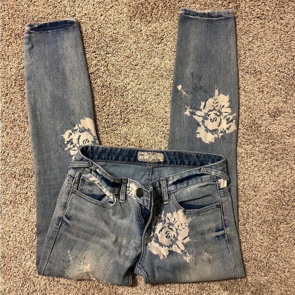 Women's Blue Floral Jeans